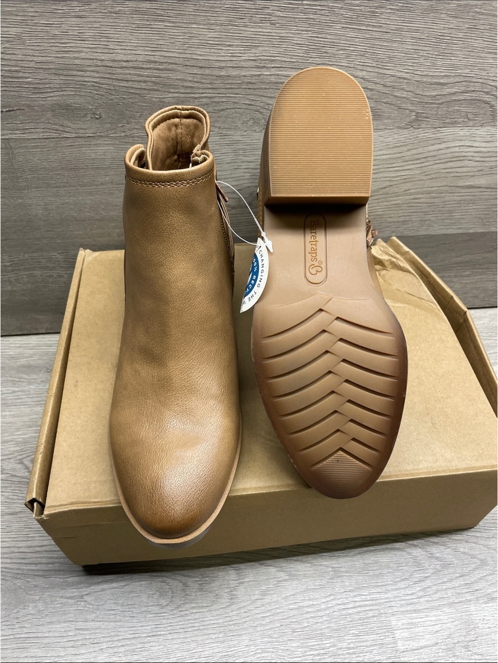 BareTraps Tan Slip-On Ankle Booties #233